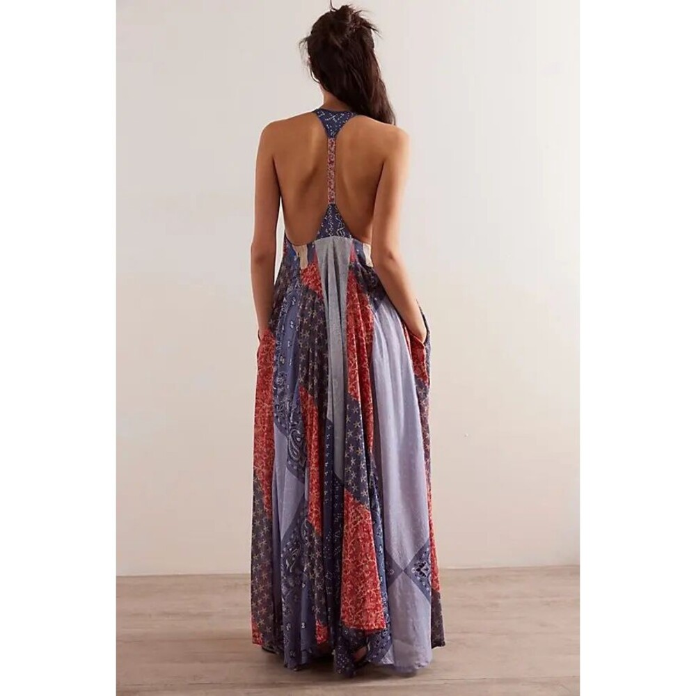 Free People We The Free Heritage Maxi Dress Paisley Americana XL NWT - Picture 3 of 5